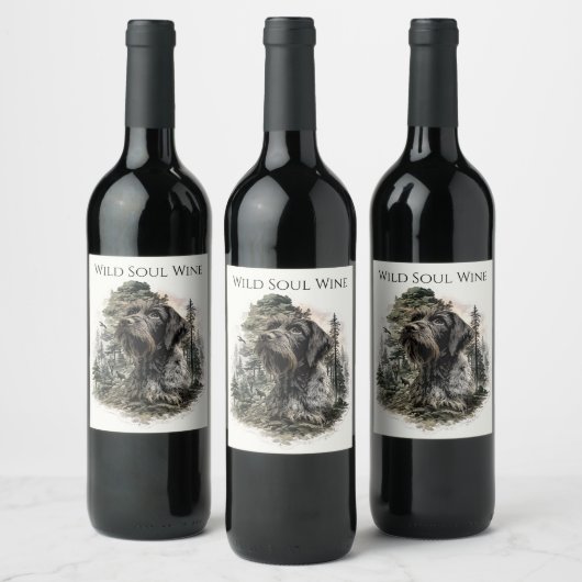 Étiquette Pour Bouteilles De Vin German Wirehaired Pointer (Bouteilles)