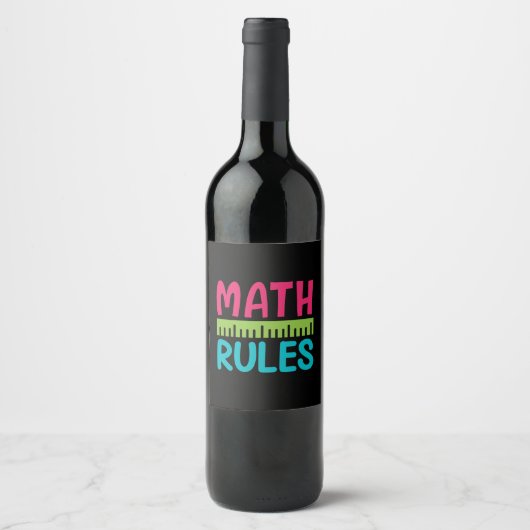 Étiquette Pour Bouteilles De Vin Gifts Teacher | Math Rules (Devant)