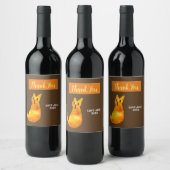 Étiquette Pour Bouteilles De Vin Ginger cat mignon aquarelle illustration art (Bouteilles)