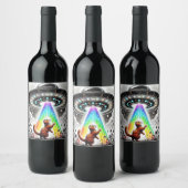 Étiquette Pour Bouteilles De Vin Ginger Kitty et OVNI (Bouteilles)