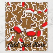 Étiquette Pour Bouteilles De Vin Gingerbread Man Christmas Santa Claus Throw Pillow (Étiquettes simples)