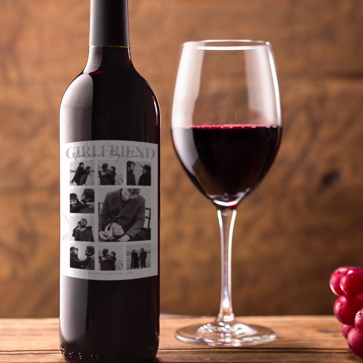 Étiquette Pour Bouteilles De Vin Girlfriend Together Forever Photo Collage