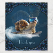 Étiquette Pour Bouteilles De Vin Glacière que le reste, l'escargot de snowboard. (Étiquettes simples)