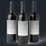 Étiquette Pour Bouteilles De Vin Glam Silver Parties scintillant Drip 80th Birthday<br><div class="desc">Ces étiquettes chic de bouteille de vin de 80e anniversaire ont une bordure brillante en faux parties scintillant argent et un arrière - plan à l'ombre argent. Personnalisez-les avec le nom de l'invitée d'honneur en écriture manuscrite grise,  avec son anniversaire et la date ci-dessous en caractères serif.</div>