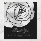 Étiquette Pour Bouteilles De Vin Glamour, Rose argenté (Étiquettes simples)