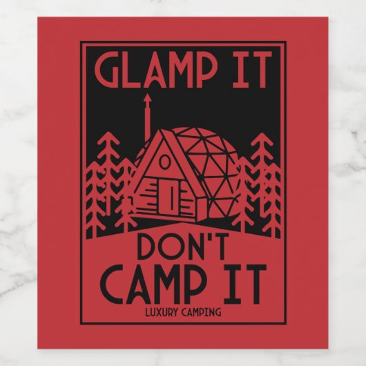 Étiquette Pour Bouteilles De Vin Glamping De Luxe (Étiquettes simples)