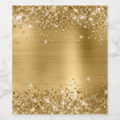 Étiquette Pour Bouteilles De Vin Glittery Gold Foil Blu (Étiquettes simples)