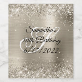 Étiquette Pour Bouteilles De Vin Glittery Platinum Foil 30e anniversaire (Étiquettes simples)