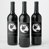 Étiquette Pour Bouteilles De Vin Globe noir et blanc (Bouteilles)