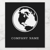 Étiquette Pour Bouteilles De Vin Globe noir et blanc (Étiquettes simples)