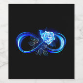 Étiquette Pour Bouteilles De Vin Glowing infinity with blue rose (Étiquettes simples)