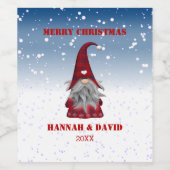 Étiquette Pour Bouteilles De Vin Gnom En Costume Rouge (Étiquettes simples)