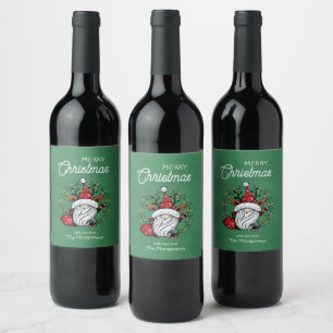 Étiquette Pour Bouteilles De Vin Gnome de Noël fantastique