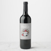 Étiquette Pour Bouteilles De Vin Gnome de Noël fantastique (Devant)