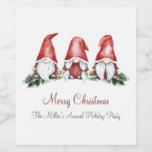 Étiquette Pour Bouteilles De Vin Gnome, Étiquette de vin de Noël (Étiquettes simples)