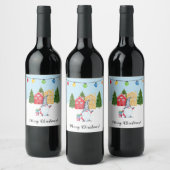 Étiquette Pour Bouteilles De Vin Gnome Whimsical Gnome Custom Holiday (Bouteilles)