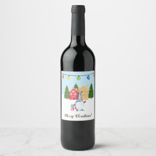 Étiquette Pour Bouteilles De Vin Gnome Whimsical Gnome Custom Holiday
