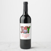 Étiquette Pour Bouteilles De Vin Gnomes de Joie Personnalisés Joyeux Noël (Devant)