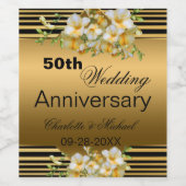 Étiquette Pour Bouteilles De Vin Gold 50th Wedding Anniversary (Étiquettes simples)