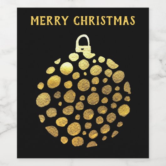 Étiquette Pour Bouteilles De Vin Gold bauble (Étiquettes simples)