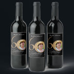 Étiquette Pour Bouteilles De Vin Gold Black 60th Birthday Elegant Calligraphy Photo<br><div class="desc">Gold Black 60th Birthday Élégante Calligraphie Photo Étiquette de vin. Et élégamment conçu invitation spéciale fête d'anniversaire, avec une photo personnalisée de personne d'anniversaire et de calligraphie script avec des éléments florissants vintages. Assez simple pour s'adapter à une variété de thèmes et de couleurs ! Vous avez besoin d'aide ?...</div>