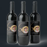 Étiquette Pour Bouteilles De Vin Gold Black 60th Birthday Elegant Calligraphy Photo<br><div class="desc">Gold Black 60th Birthday Élégante Calligraphie Photo Étiquette de vin. Et élégamment conçu invitation spéciale fête d'anniversaire, avec une photo personnalisée de personne d'anniversaire et de calligraphie script avec des éléments florissants vintages. Assez simple pour s'adapter à une variété de thèmes et de couleurs ! Vous avez besoin d'aide ?...</div>