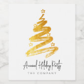 Étiquette Pour Bouteilles De Vin Gold Christmas Tree Fête (Étiquettes simples)