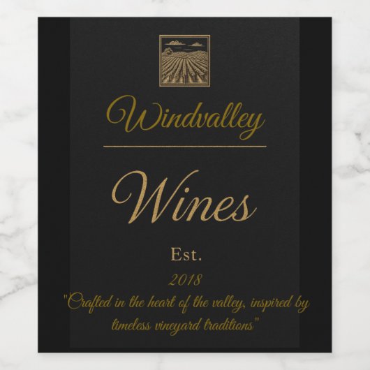 Étiquette Pour Bouteilles De Vin Gold Custom (Étiquettes simples)