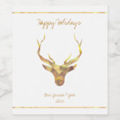 Étiquette Pour Bouteilles De Vin Gold Deer, Vacances (Étiquettes simples)