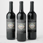 Étiquette Pour Bouteilles De Vin Gold Glitter Vertical QR code Professional Mail (Bouteilles)