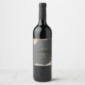 Étiquette Pour Bouteilles De Vin Gold Line Floral 50th Anniversary Cheers ID1169 (Devant)