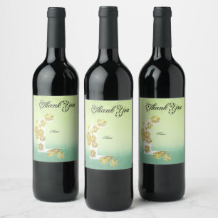Étiquette Pour Bouteilles De Vin Golden Daisy Dream Elégance Romance Vintage Chic