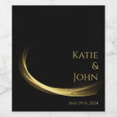 Étiquette Pour Bouteilles De Vin Golden Elegance-Mariage- (Étiquettes simples)