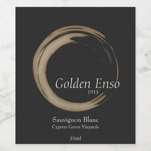 Étiquette Pour Bouteilles De Vin Golden Enso (Étiquettes simples)