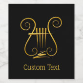 Étiquette Pour Bouteilles De Vin Golden lyre (Étiquettes simples)