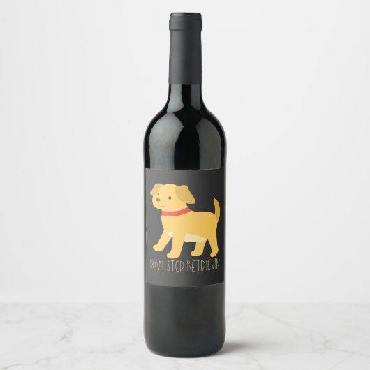 Étiquette Pour Bouteilles De Vin Golden Retrievers - N'arrêtez pas Retrievin' (Devant)