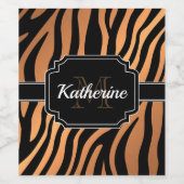 Étiquette Pour Bouteilles De Vin Golden Zebra (Étiquettes simples)