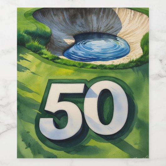 Étiquette Pour Bouteilles De Vin Golf 50e anniversaire thème pour Golfer (Étiquettes simples)
