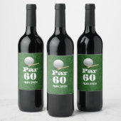 Étiquette Pour Bouteilles De Vin Golf 60e anniversaire avec Ball on Green pour golf (Bouteilles)