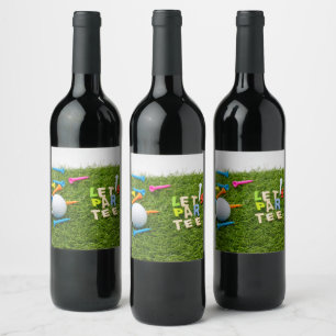 Étiquette Pour Bouteilles De Vin Golf ball et tee-shirt nous faisons partie de golf