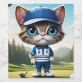 Étiquette Pour Bouteilles De Vin Golf Cat (Étiquettes simples)