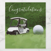 Étiquette Pour Bouteilles De Vin Golf et voiturette de golf Félicitations (Étiquettes simples)