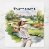 Étiquette Pour Bouteilles De Vin Golf Femme dans le golf (Étiquettes simples)