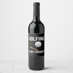 Étiquette Pour Bouteilles De Vin Golf Funny Citations golf est ma thérapie