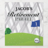 Étiquette Pour Bouteilles De Vin Golf, Grey Plaid Retraite Party (Étiquettes simples)