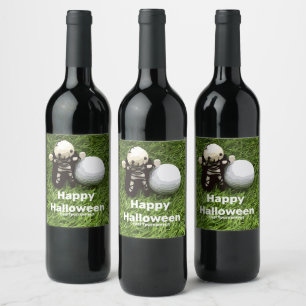 Étiquette Pour Bouteilles De Vin Golf Halloween avec golf et golf