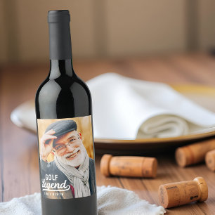 Étiquette Pour Bouteilles De Vin Golf Légende depuis la naissance Amusante Moderne 