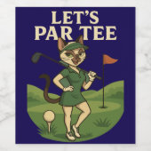 Étiquette Pour Bouteilles De Vin Golf Let's Par Tee pour Amoureux de les chats (Étiquettes simples)