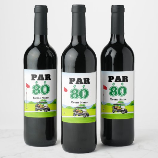 Étiquette Pour Bouteilles De Vin Golf Party 80e anniversaire (Bouteilles)