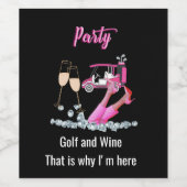 Étiquette Pour Bouteilles De Vin Golf Party pour femme golfeuse (Étiquettes simples)